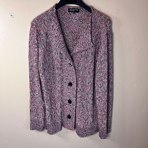 Jones New York Womens Button Down Marbled Cardigan Heavy Size XL Work Wear